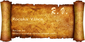 Rocska Vince névjegykártya